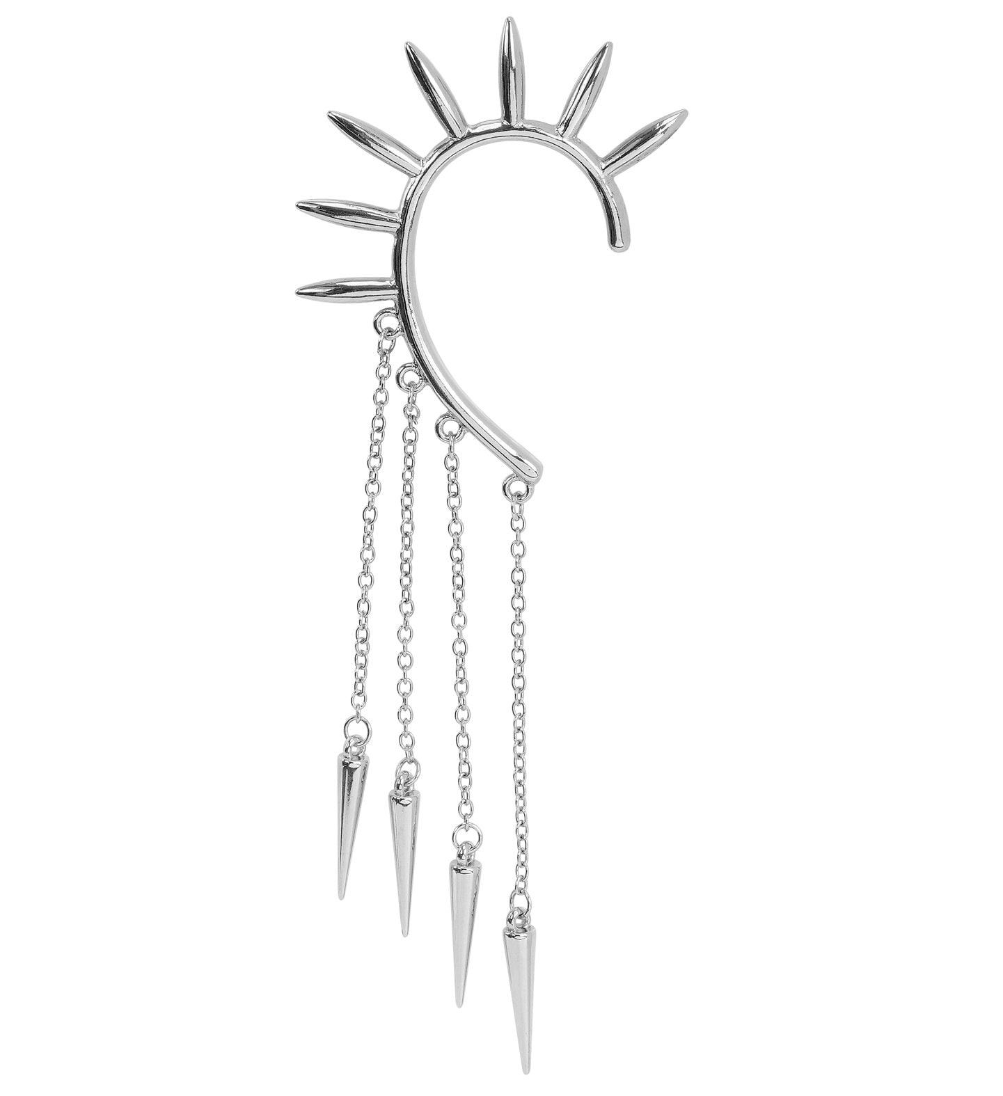 Punk Oorbel Zilver met Stekels