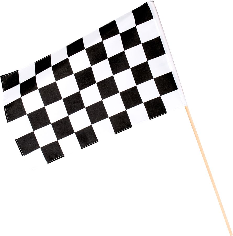Race finish zwart geblokte vlag