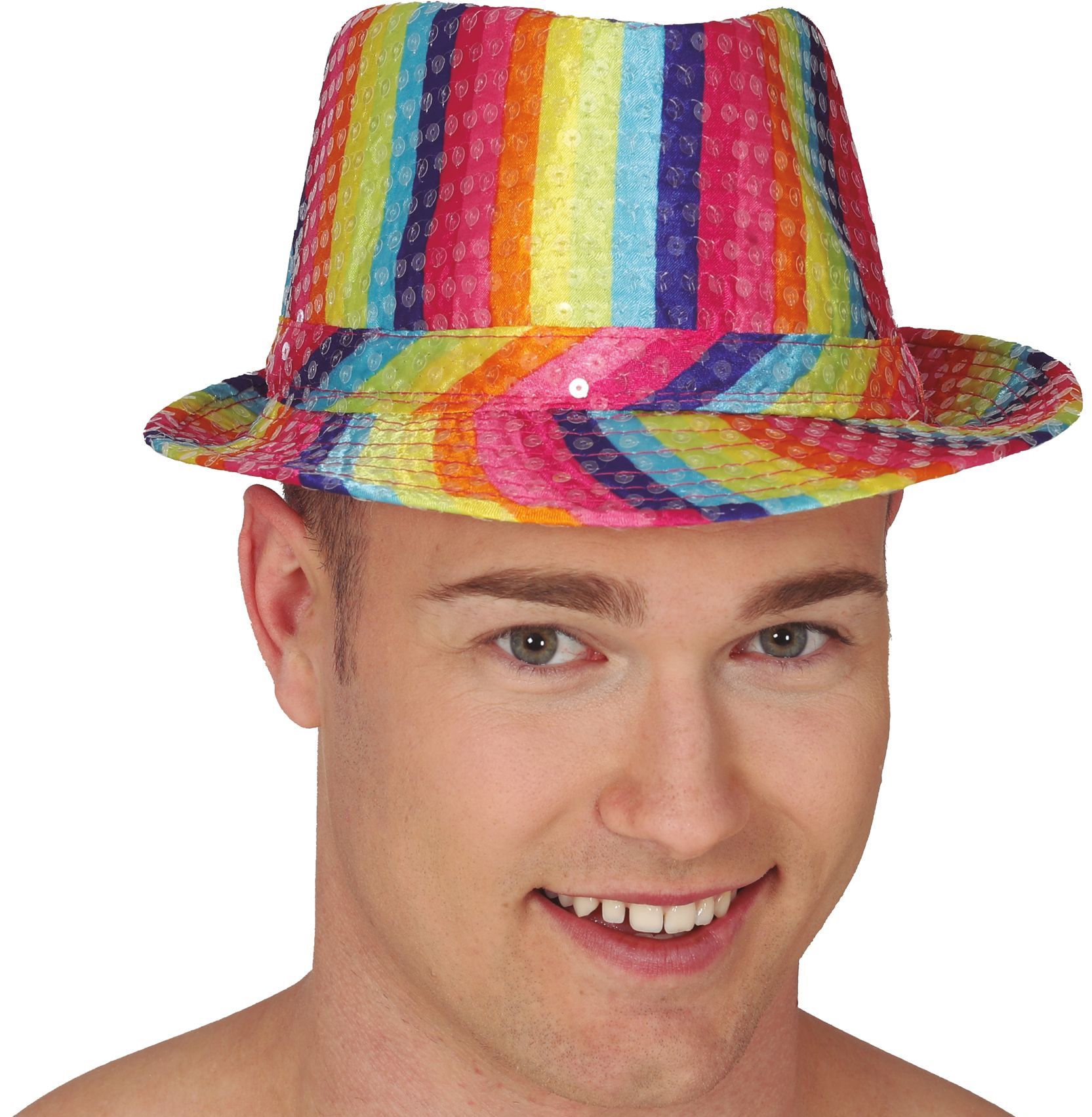 Regenboog gaypride pailletten fedora