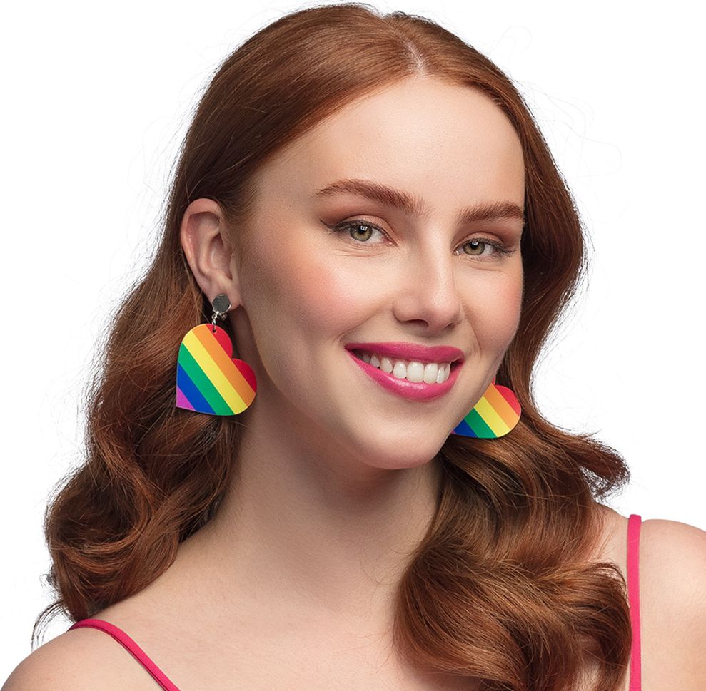 Regenboog Hartjes Oorbellen Dames