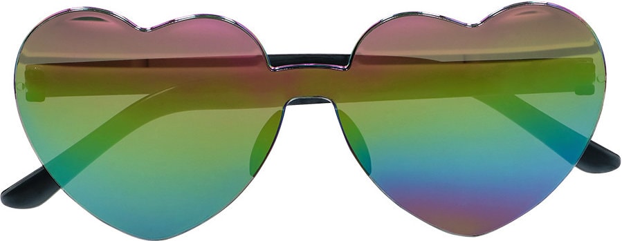 Regenboog Hartjes Partybril Holografisch