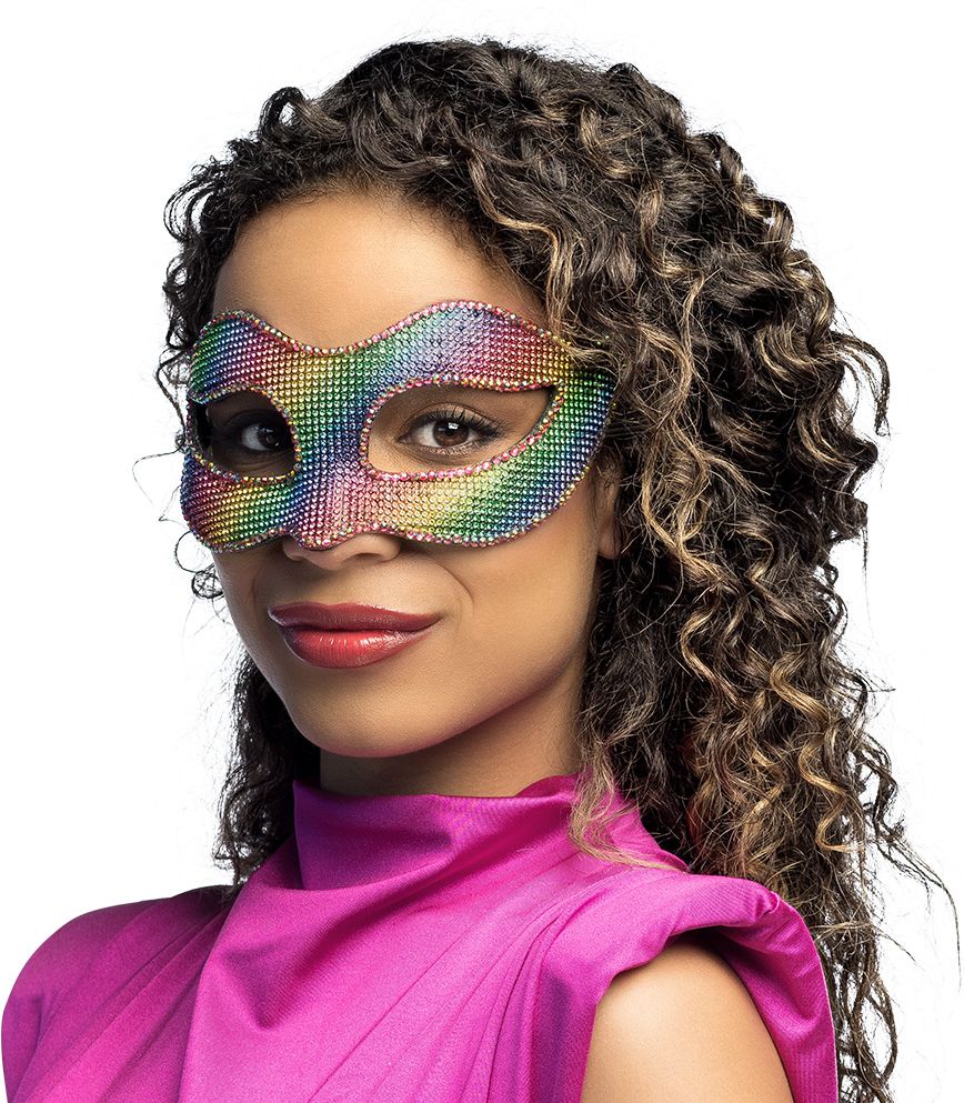 Regenboog Oogmasker met Juweeltjes