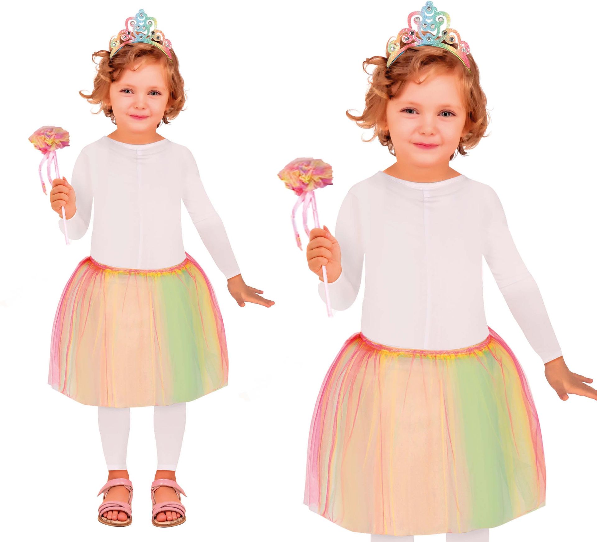 Regenboog Prinses Accessoireset met Tutu 3-Delig Meisjes