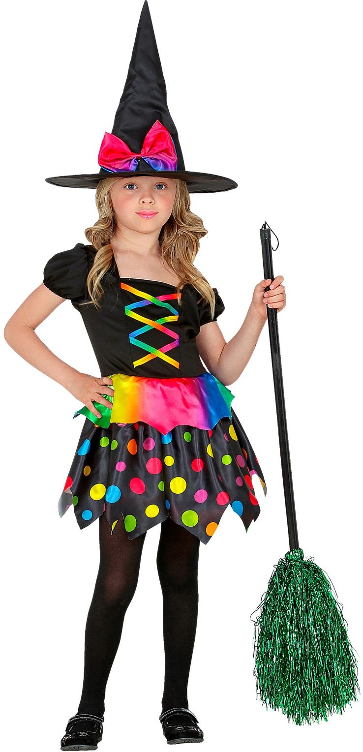 Regenboog Stippen Heksen Jurkje Kind