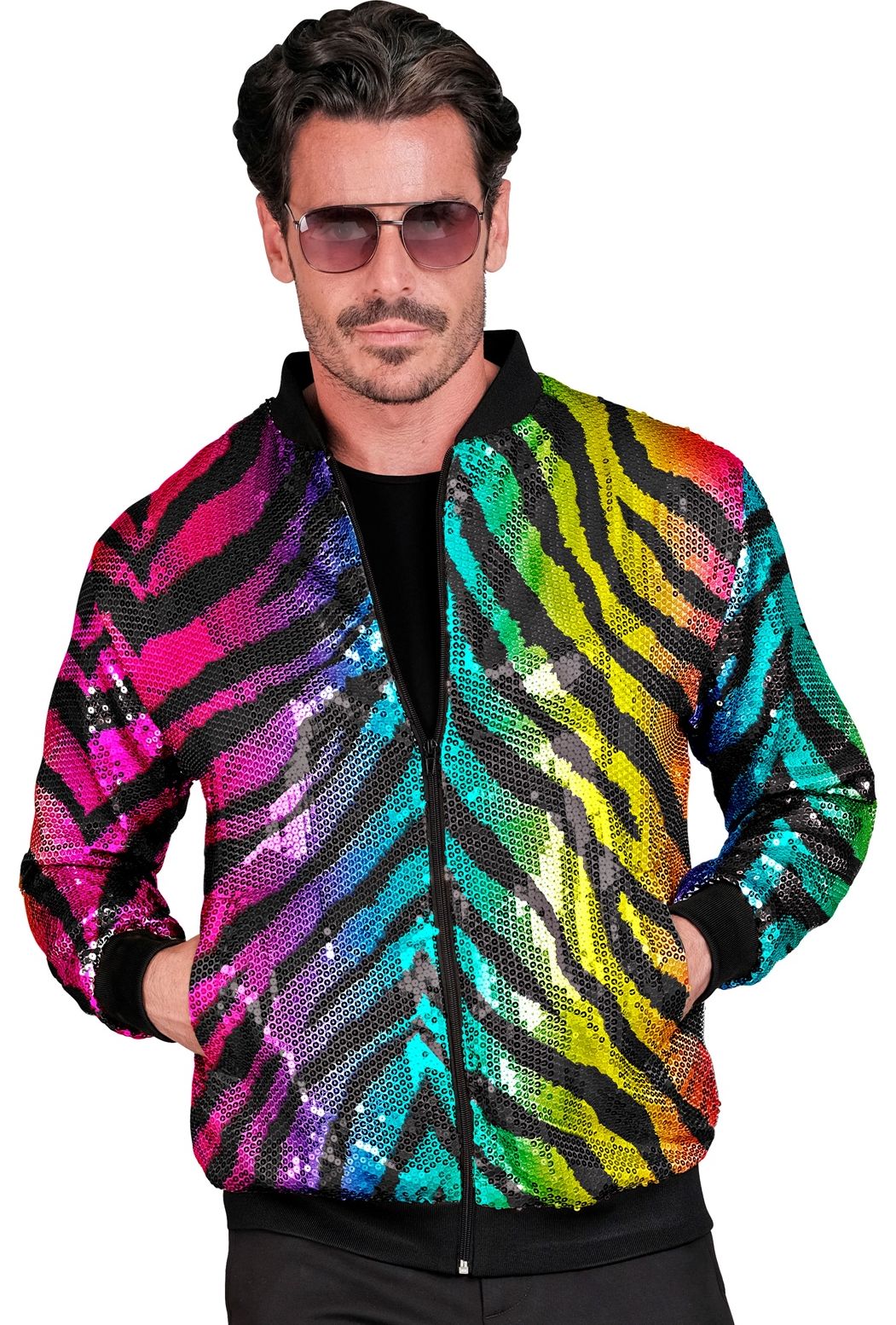 Regenboog Tijger Pailletten Foute Trainingsjas