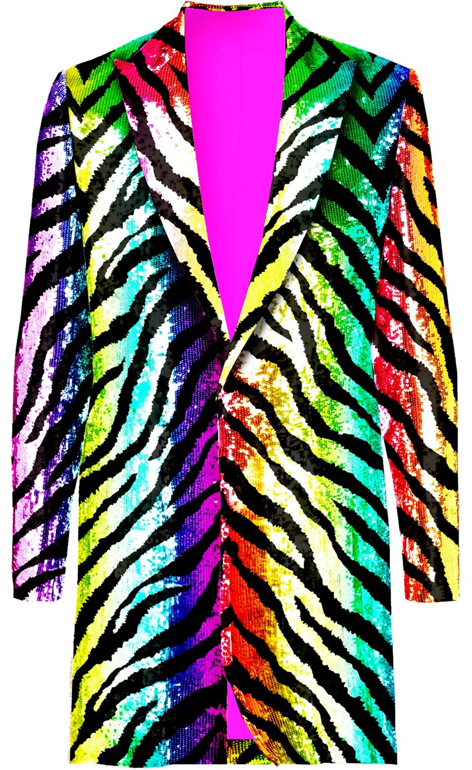 Regenboog Tijger Pailletten Party Jas Heren
