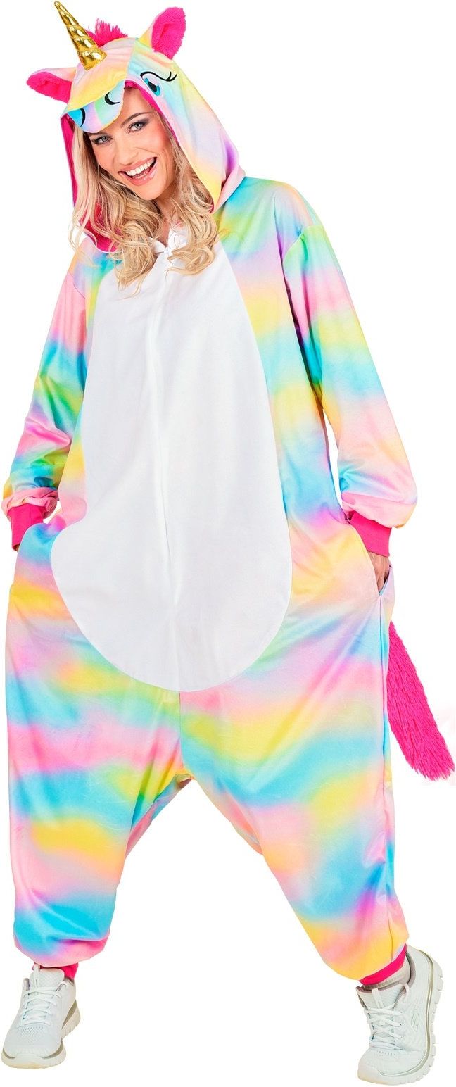 Regenboog Unicorn Onesie Dames Heren