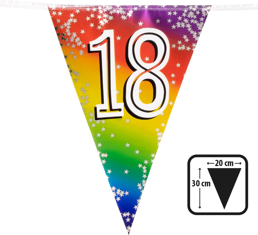 Regenboog vlaggetjes cijfer 18