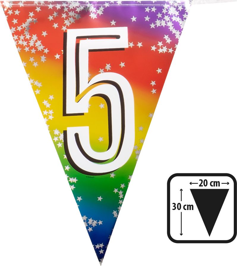 Regenboog Vlaggetjes Cijfer 5