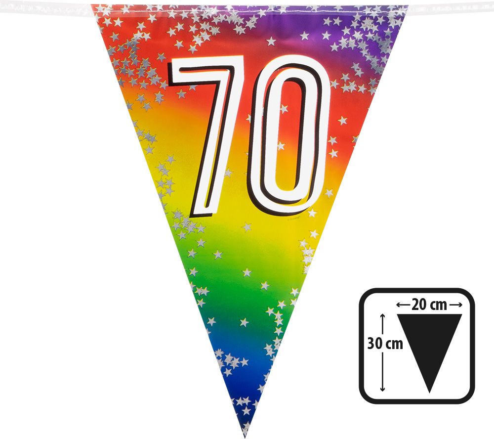 Regenboog vlaggetjes cijfer 70