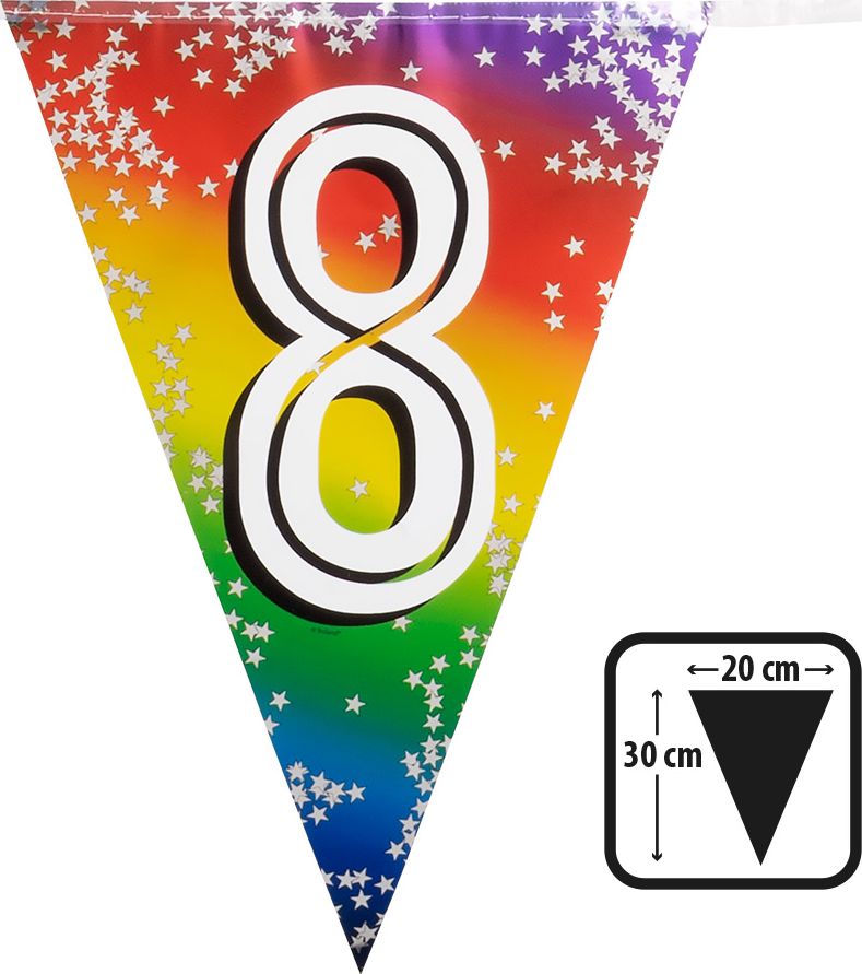 Regenboog Vlaggetjes Cijfer 8