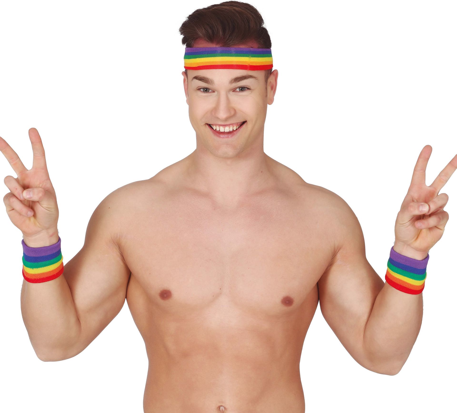 Regenboog Zweetbandjes Set