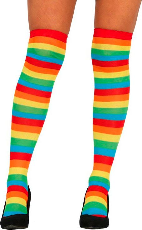 Regenboogkleurige Kniekousen