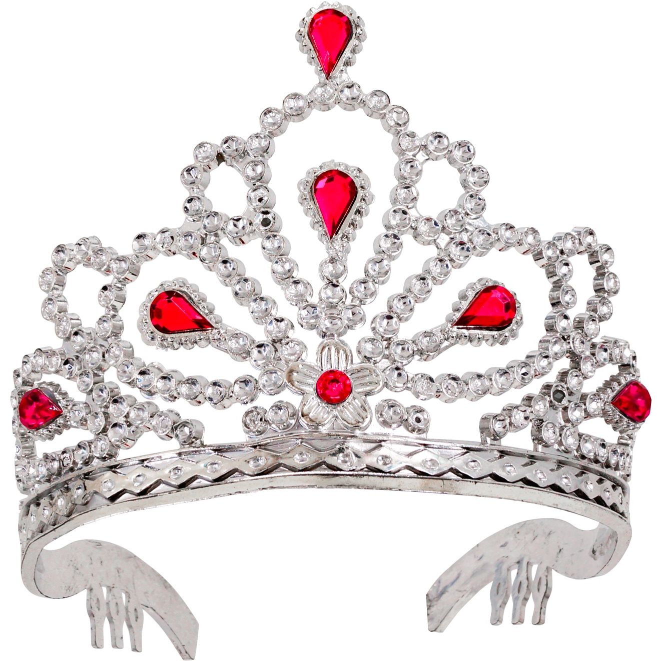 Reina Zilver Kroontje met Roze Steentjes