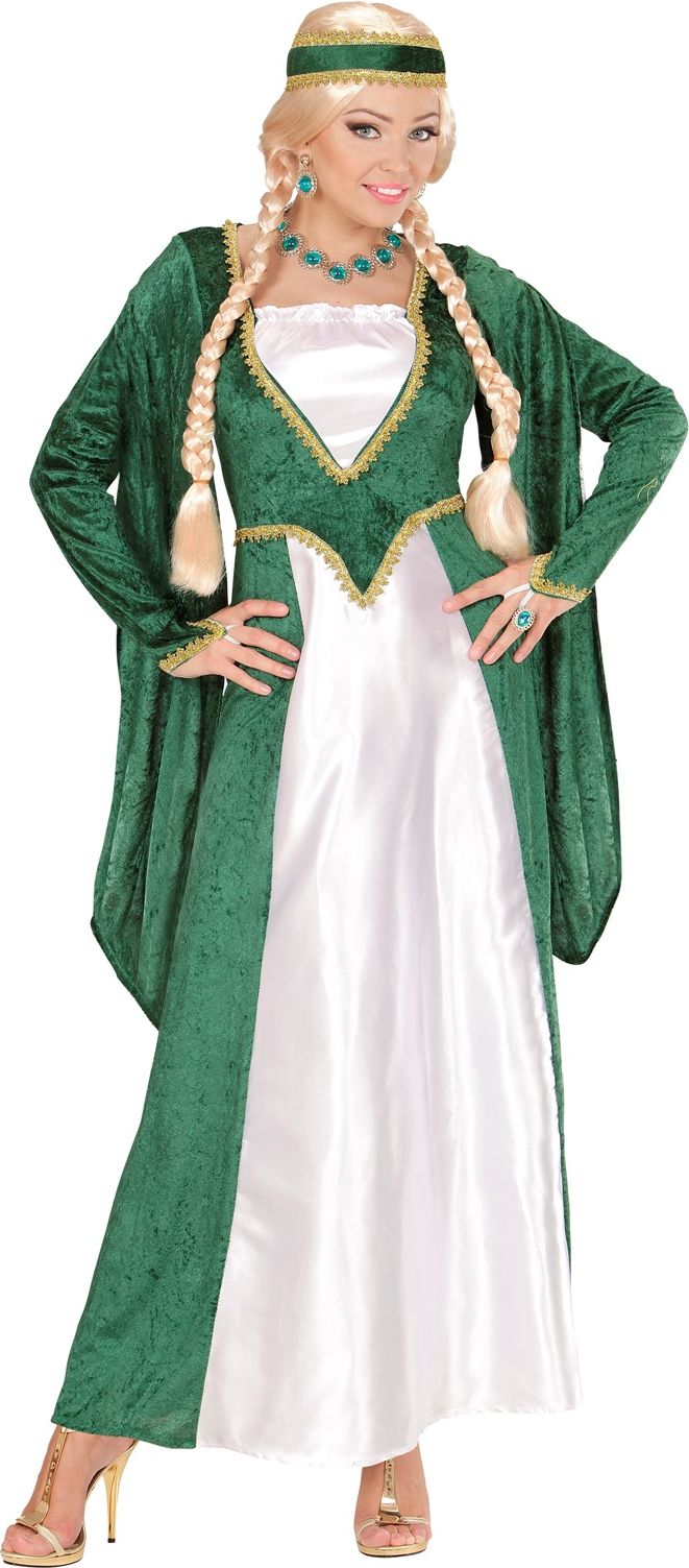 Renaissance koningin jurk dames groen