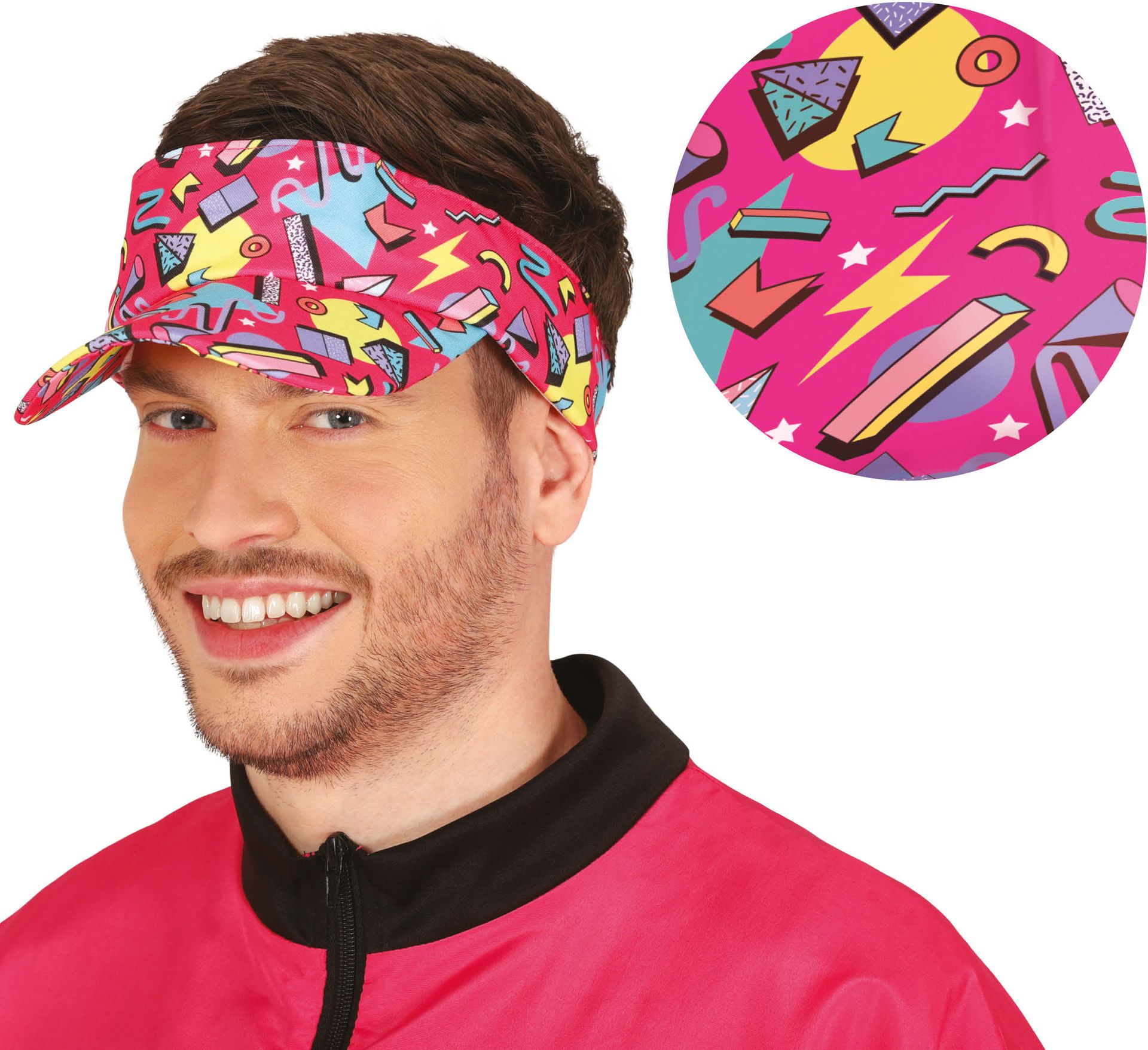 Retro 80's Meerkleurige Zonneklep