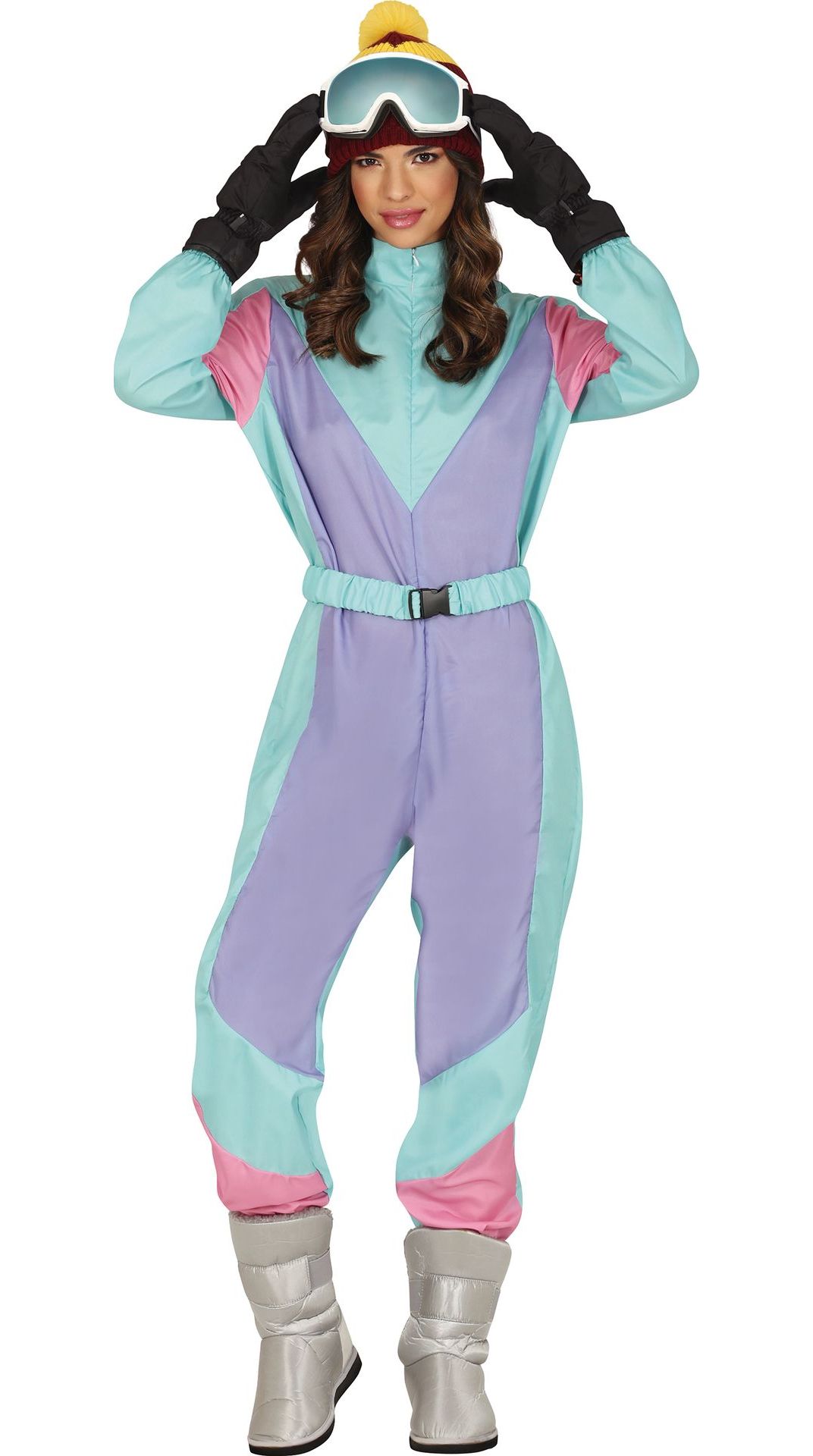 Retro Blauwe Skiers Dames