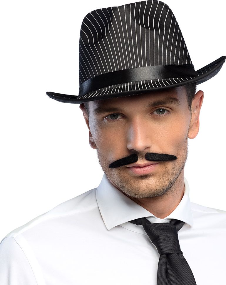 Retro Ganster Snor Zwart