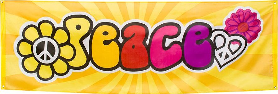 Retro Hippie Party Peace Banner