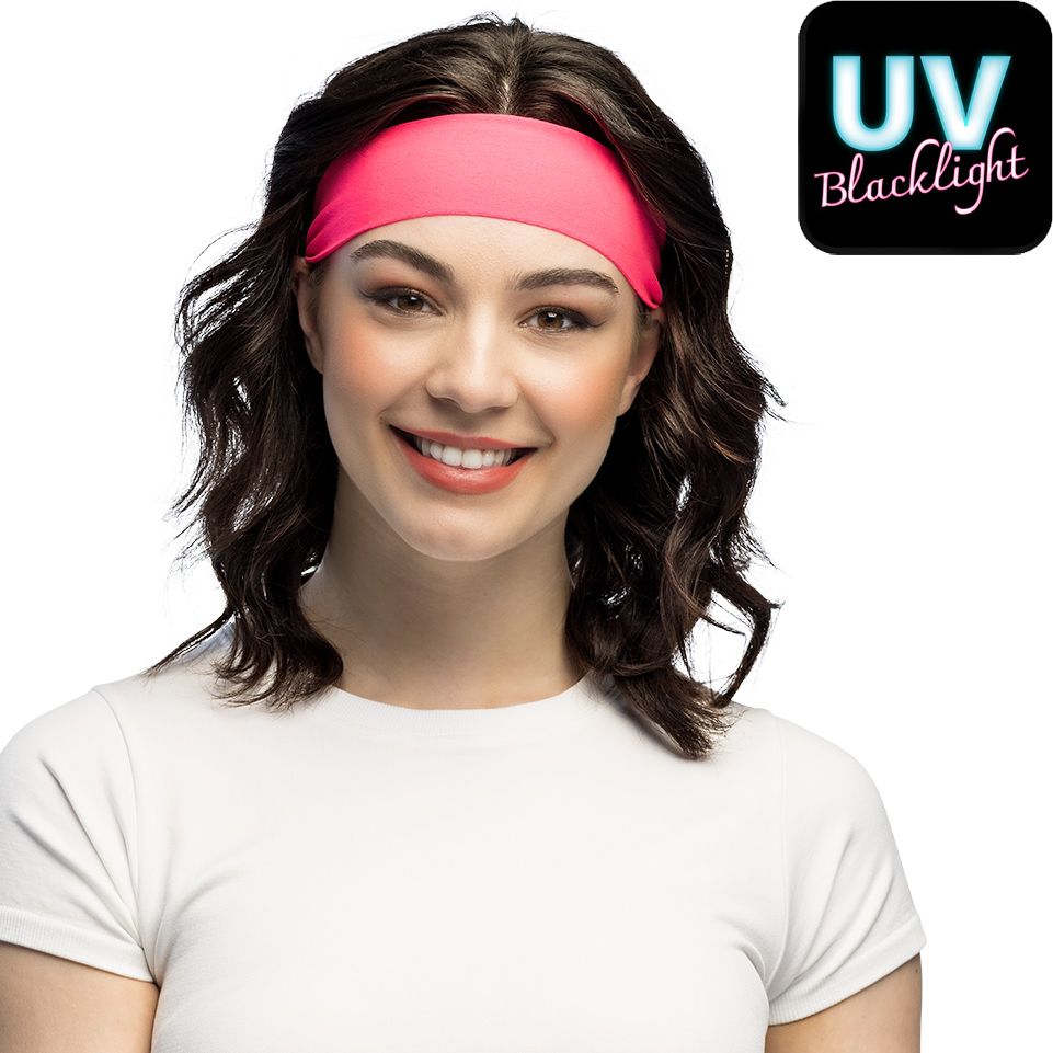 Retro Hoofdband Neon Roze