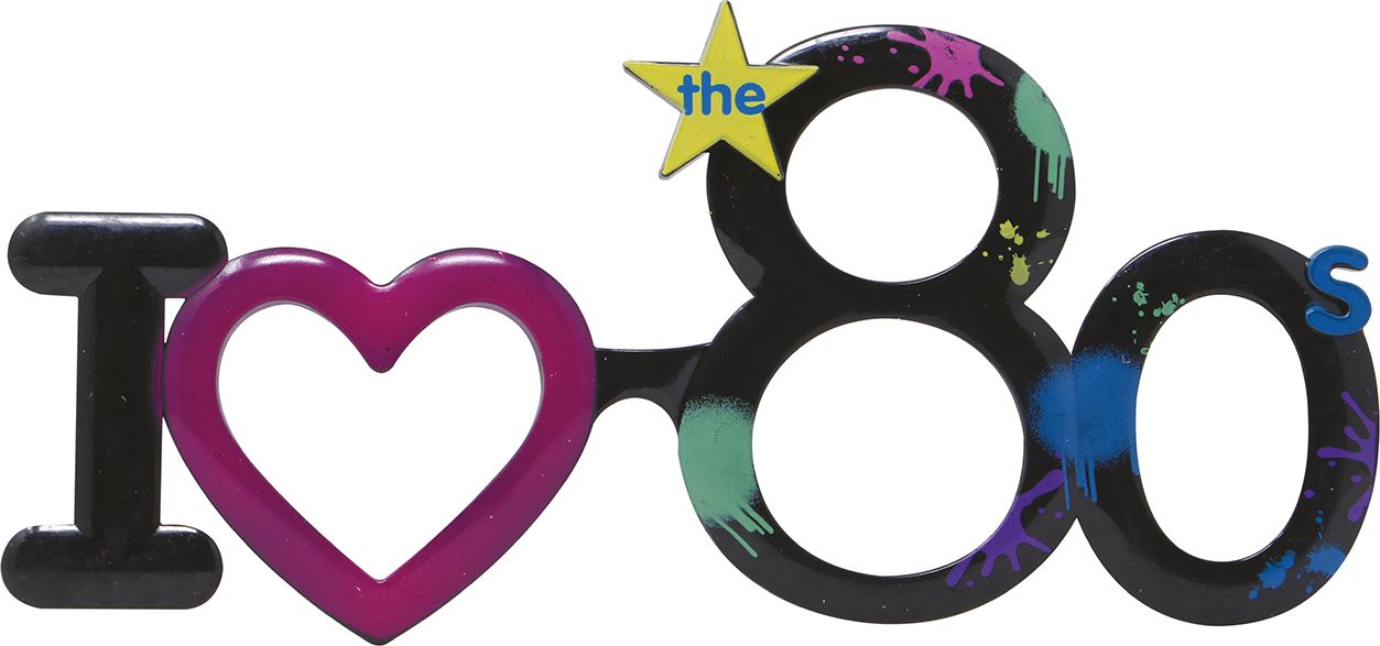 Retro I Love 80's Bril met Hart
