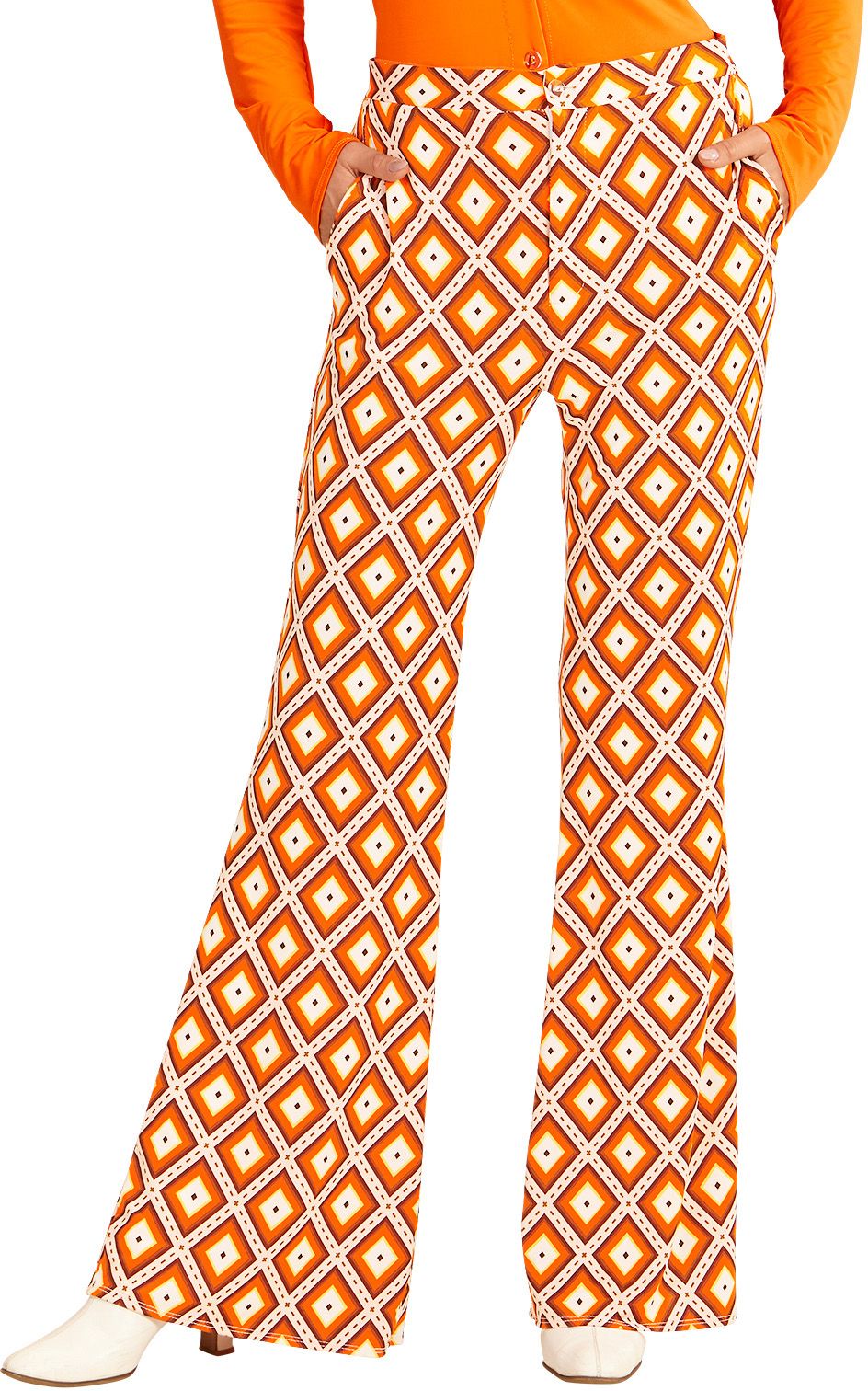 Widmann Milano Jaren 70 Hippie Broek Dames - Flower Power Disco Broek Orchideeën