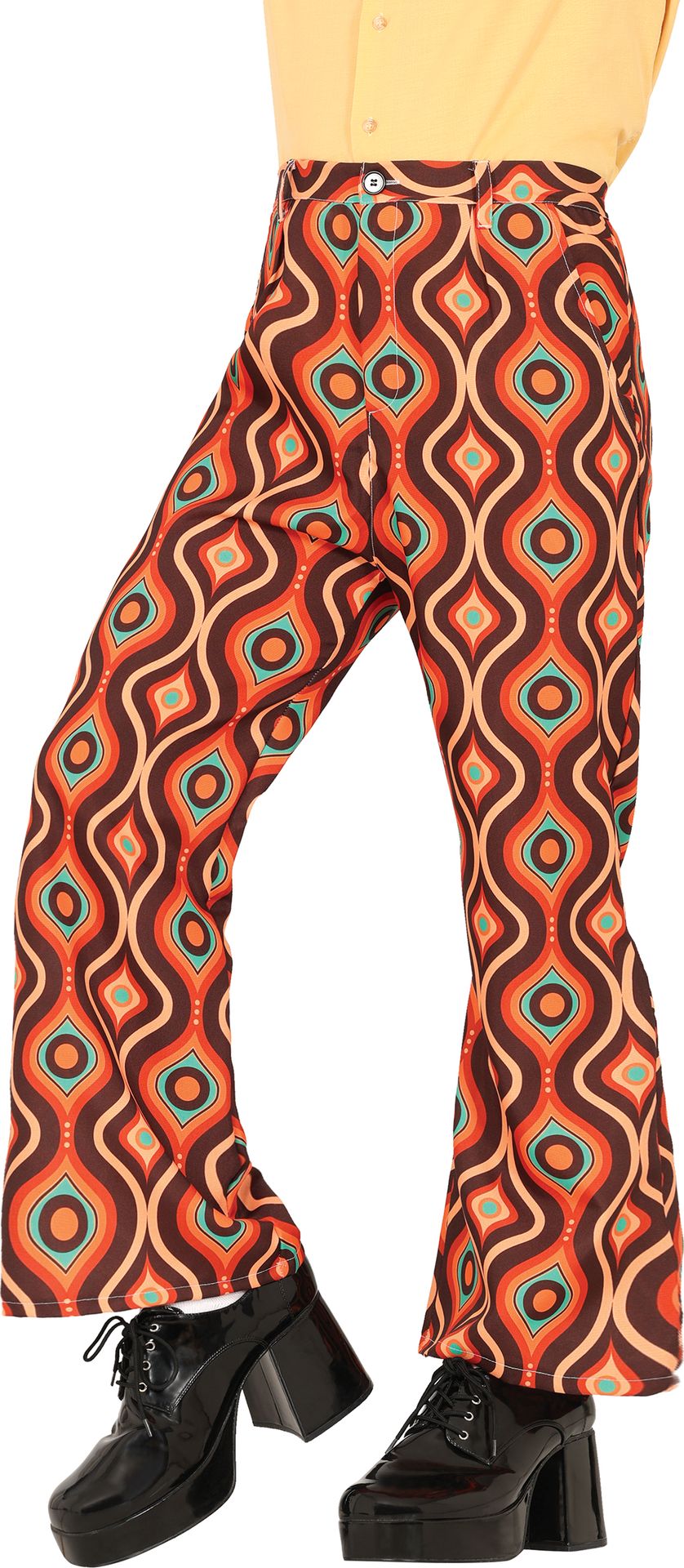 Retro Multicolor 70's Broek Heren