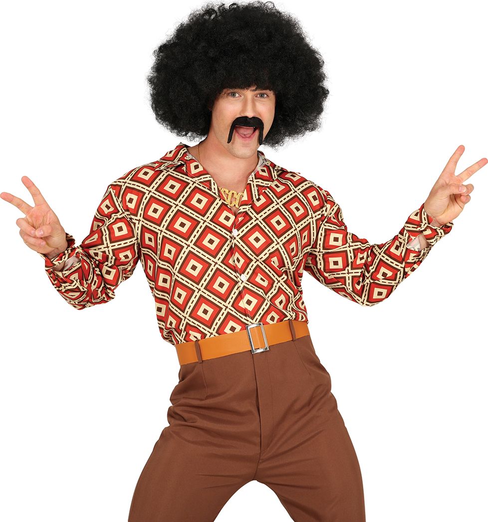 Retro Multicolor 70's Shirt Vierkanten