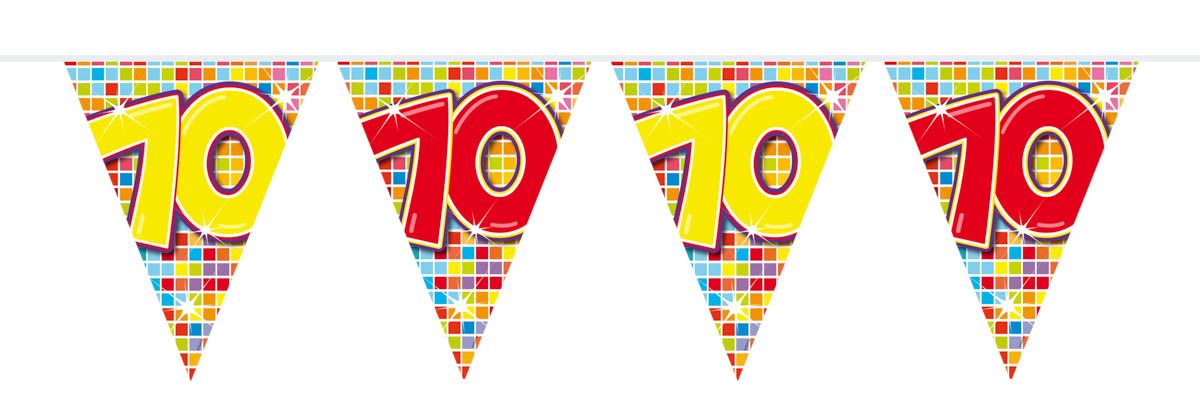 Retro Verjaardag 70 Jaar Mini Vlaggenlijn 3 Meter