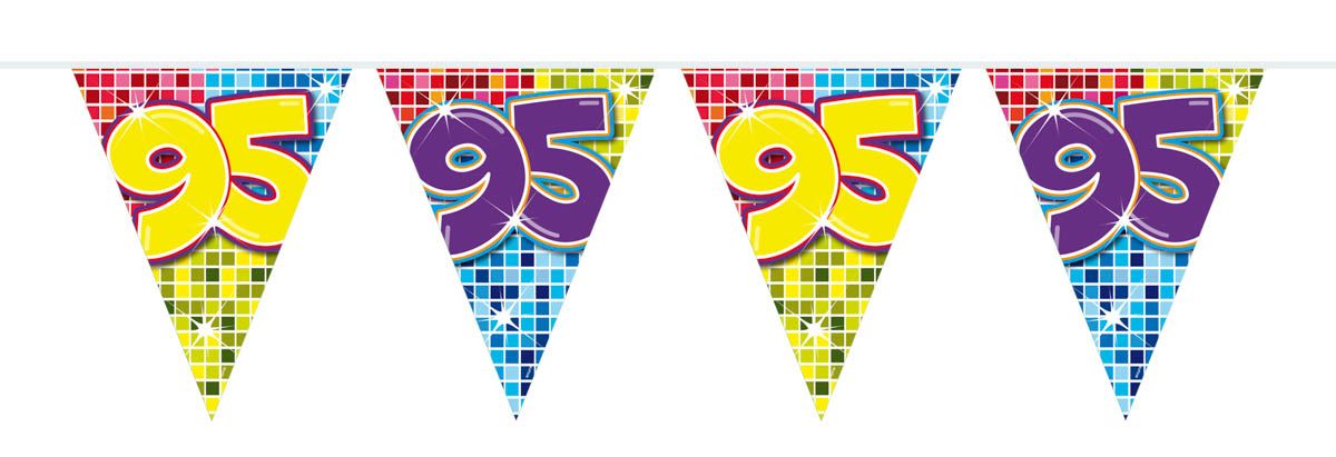 Retro Verjaardag 95 Jaar Mini Vlaggenlijn 3 Meter