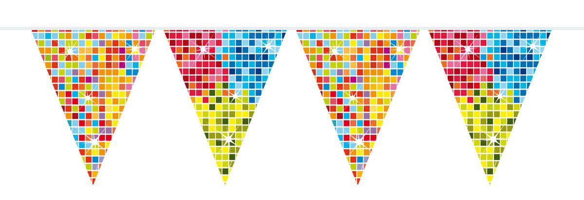 Retro Verjaardag Blocks Mini Vlaggenlijn 3 Meter