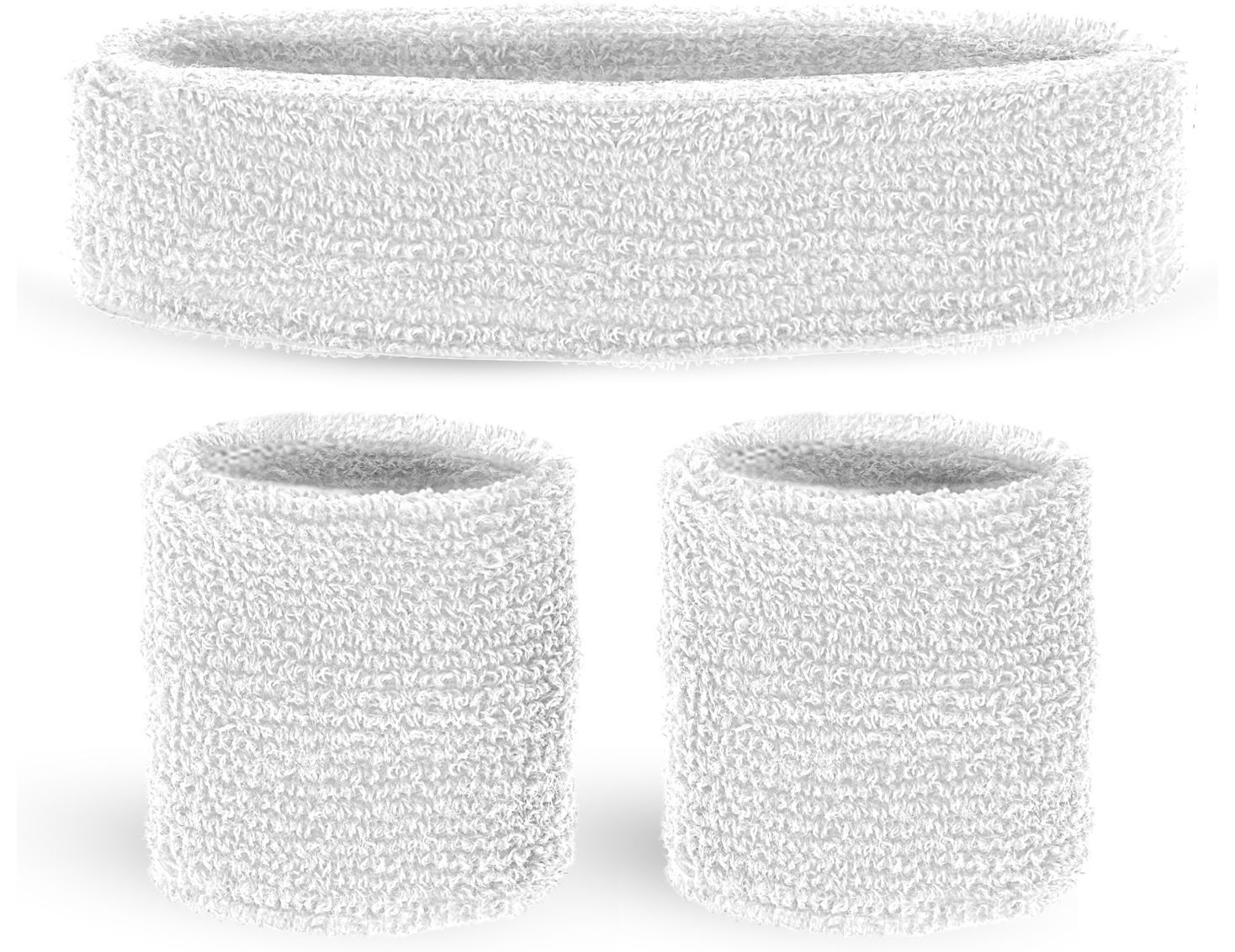 Retro Witte Zweetbandjes Set