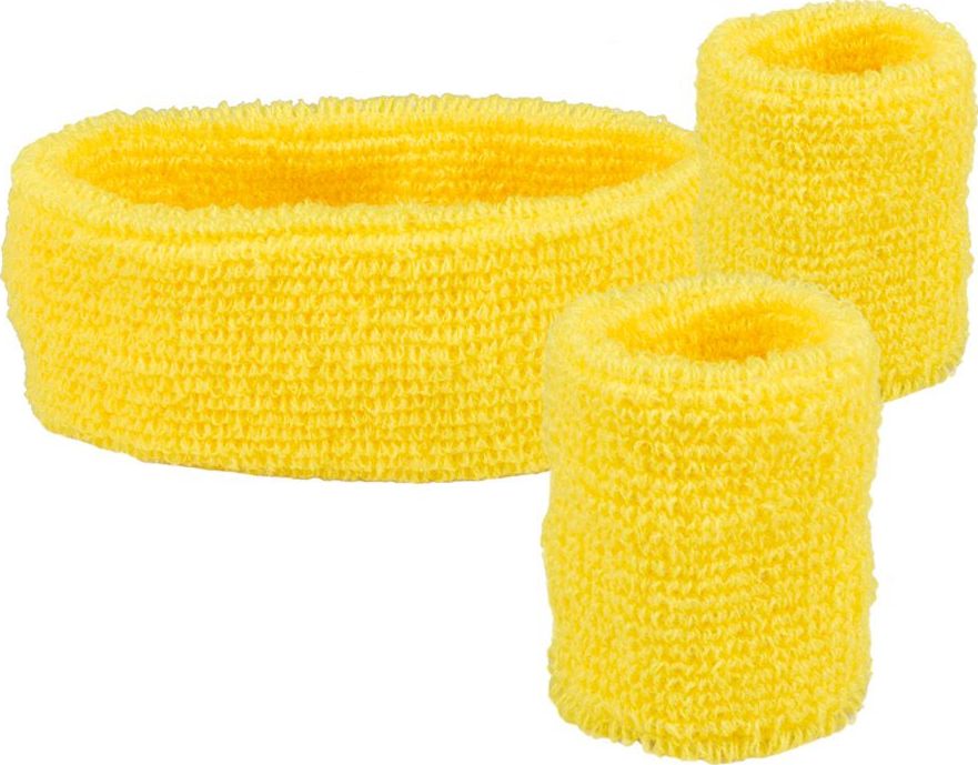 Retro Zweetbandjes set Geel