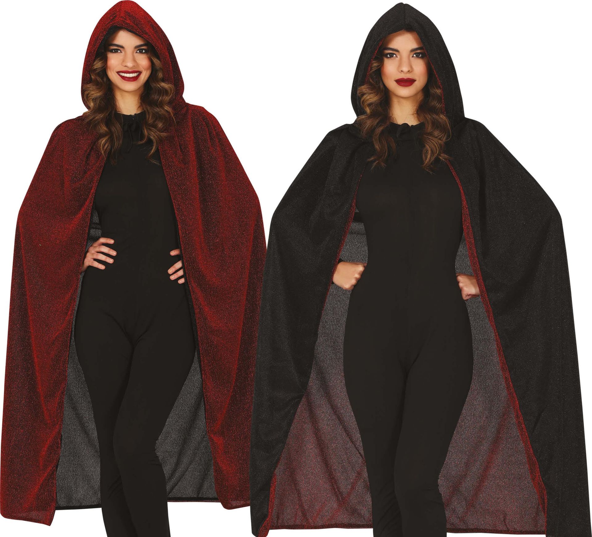 Reversible Cape met Hood Ruby en Zwart