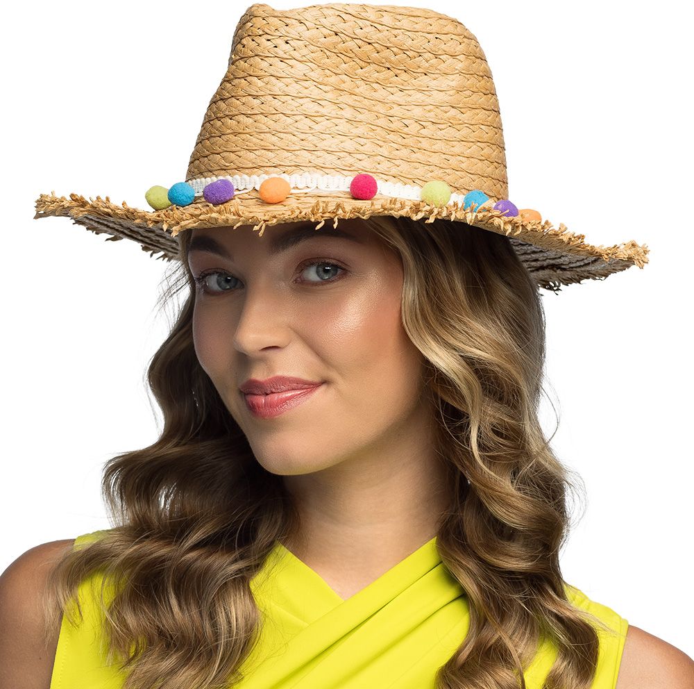 Rieten Festivalhoed Bruin