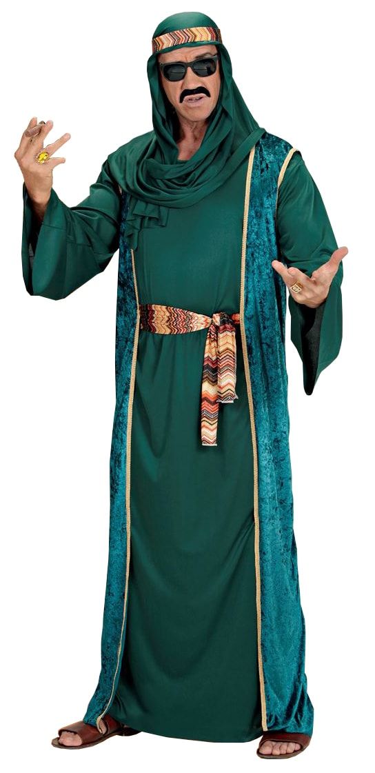 Rijke oliesjeik kostuum man groen