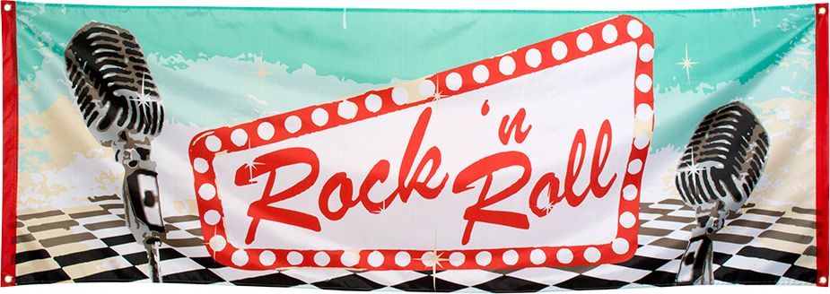 Rock en Roll grease themafeest banner