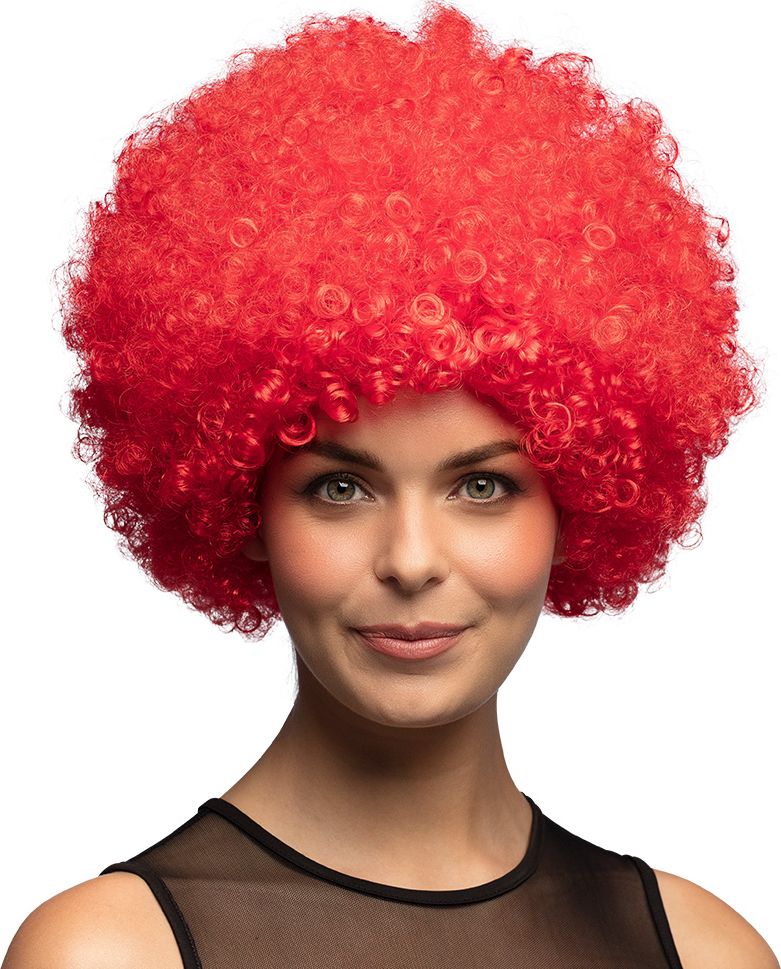 Rode 70's Disco Afro Pruik