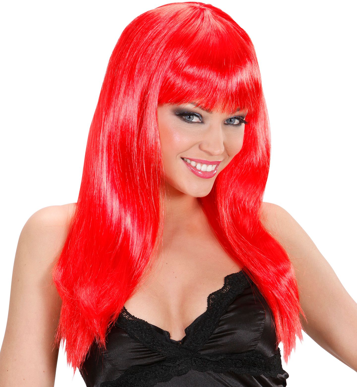 Rode beauty pruik lang haar