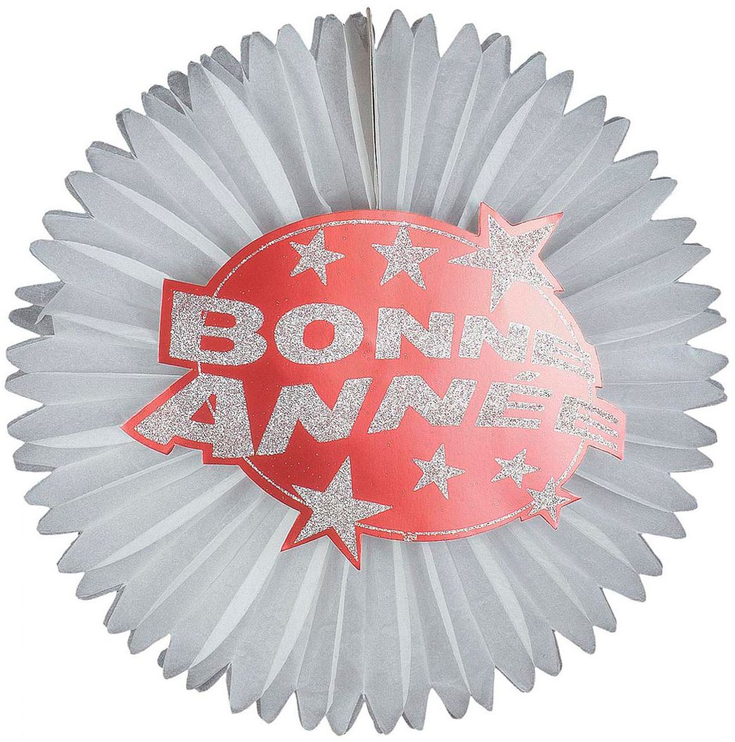 Rode Bonne Anneé Glitter Waaier