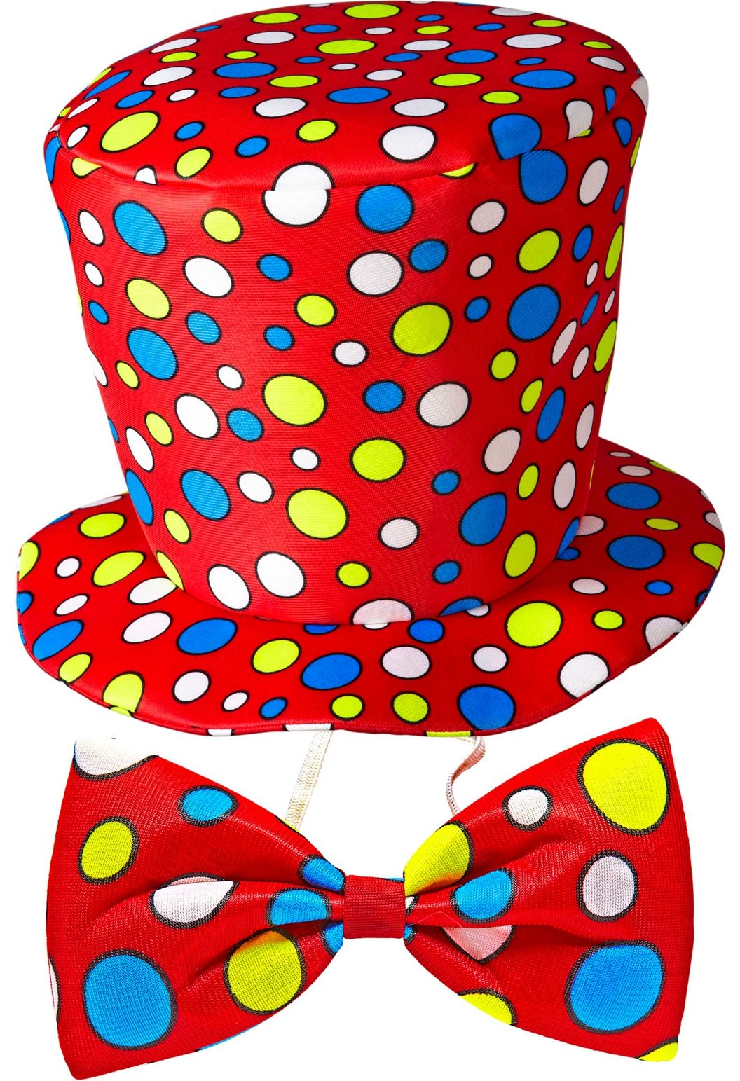 Rode clown hoed en vlinderstrik