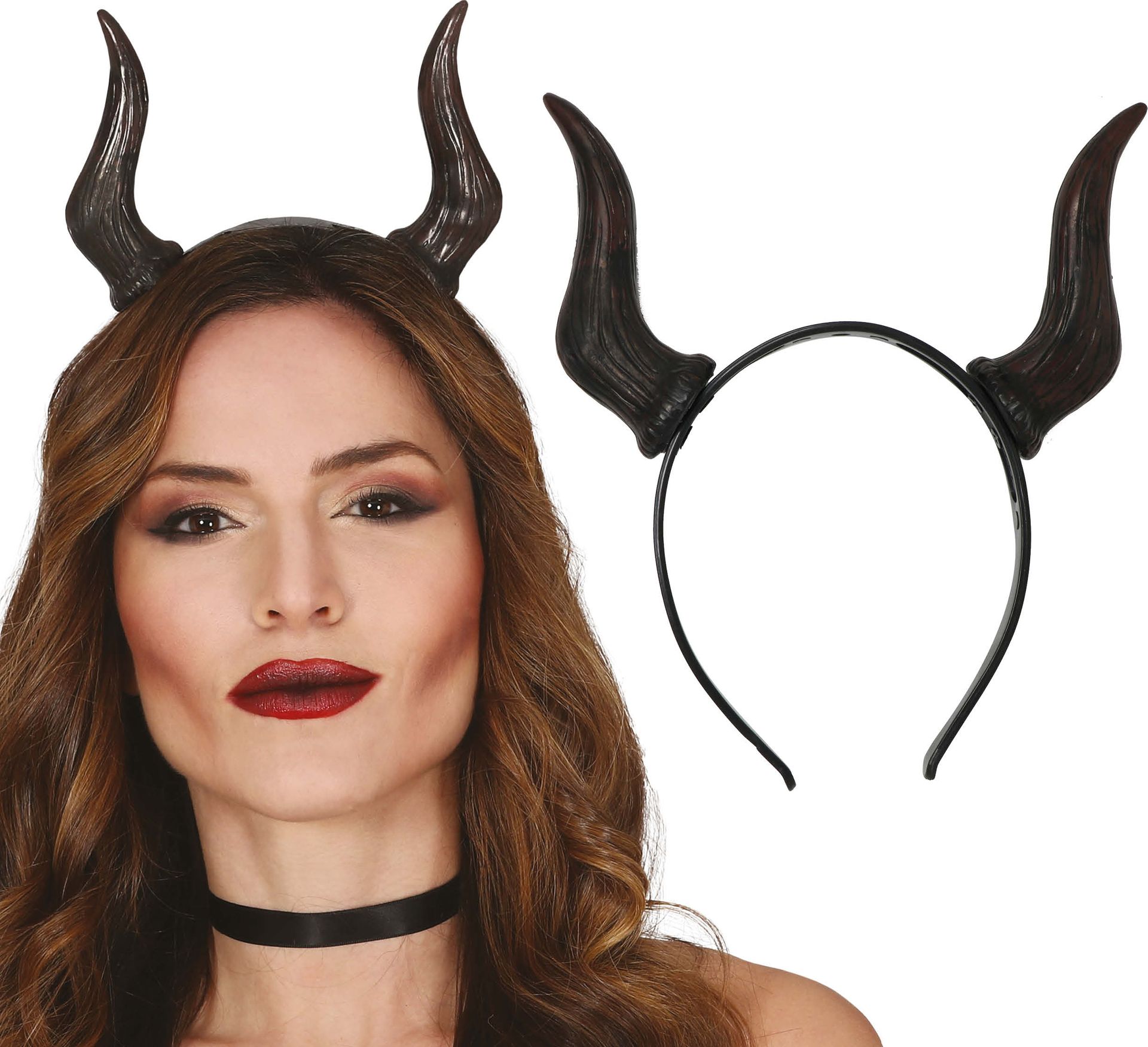 Rode Demon Hoorntjes Haarband