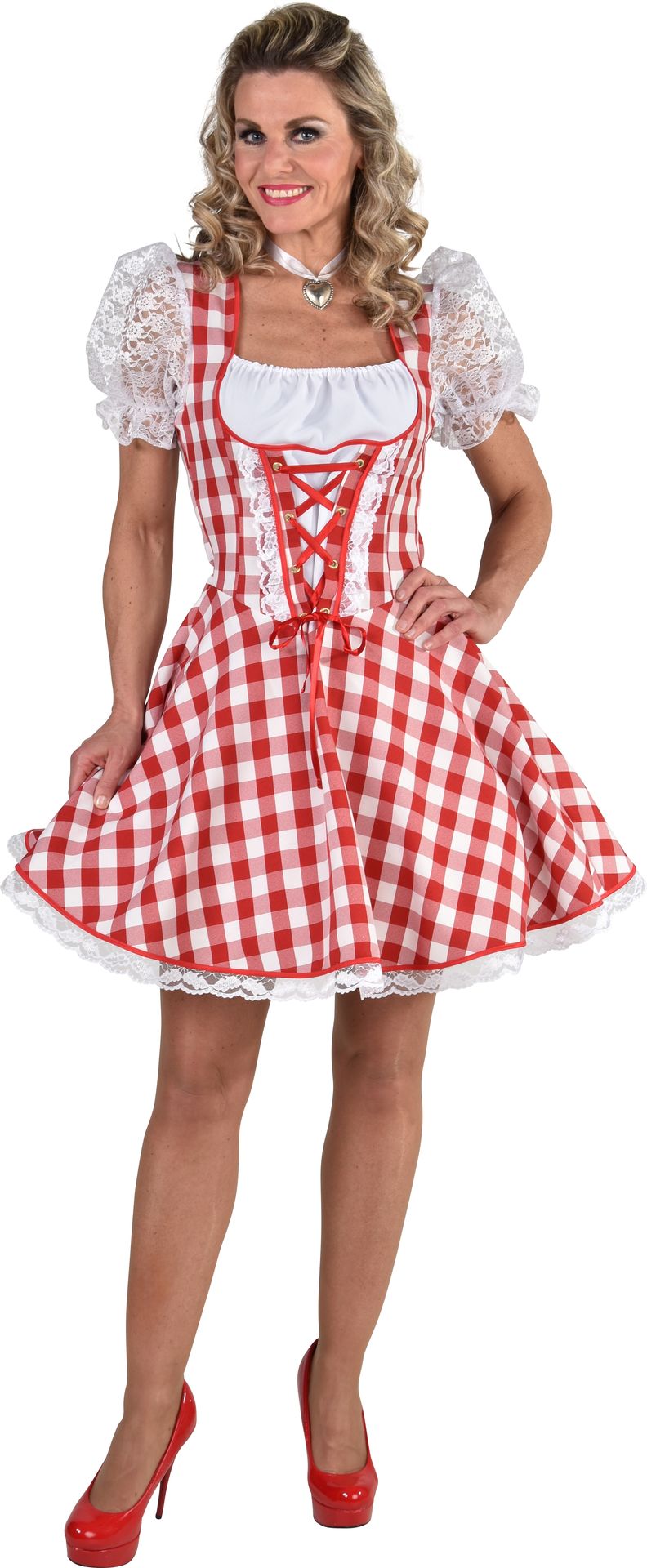 Rode Dirndl met Kant