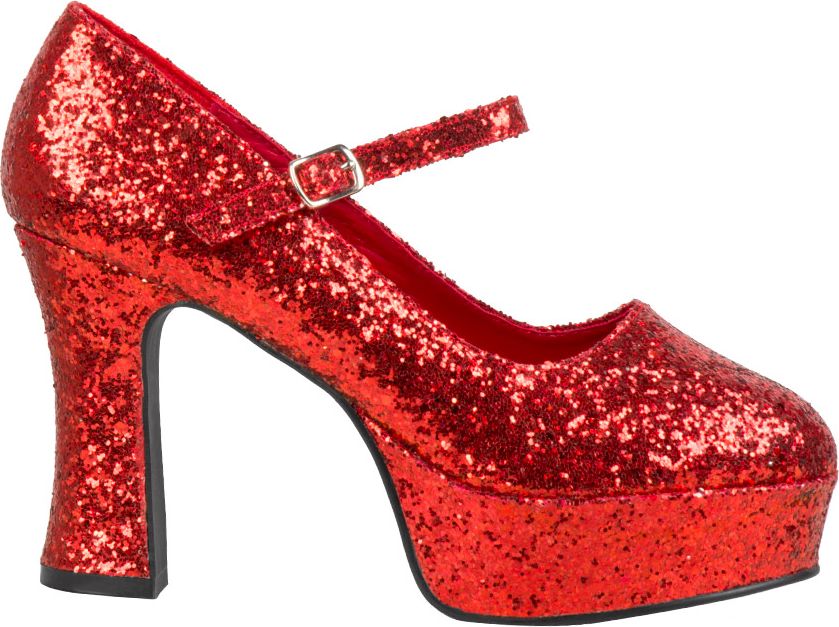 Gooey Actie schedel Rode disco glitter schoenen