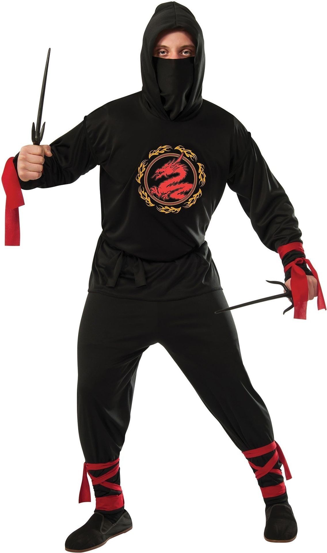 Rode Draak Ninja Kostuum Heren Zwart