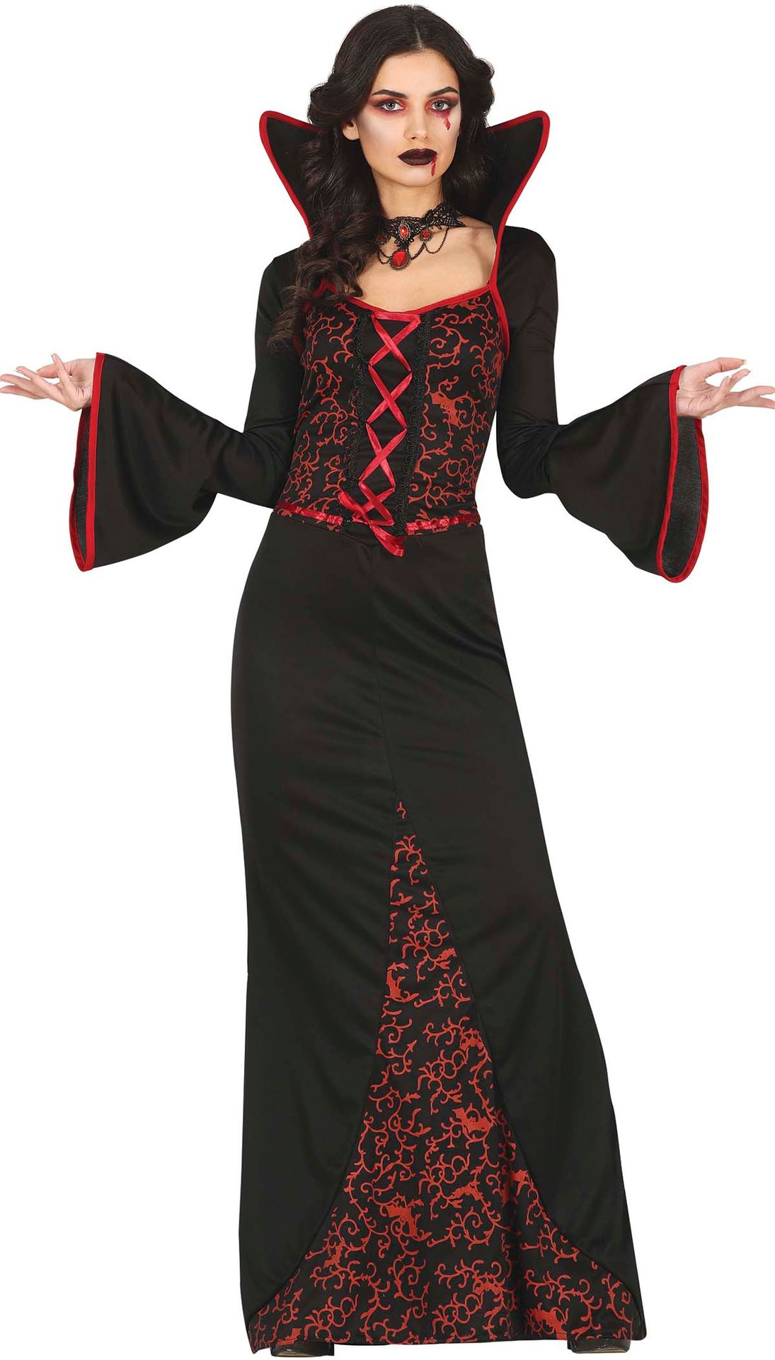 Rode dracula vampier jurk vrouw