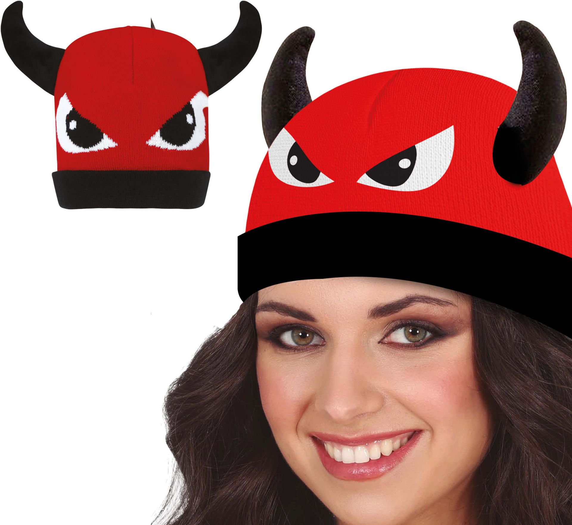 Rode Duivel Beanie Halloween