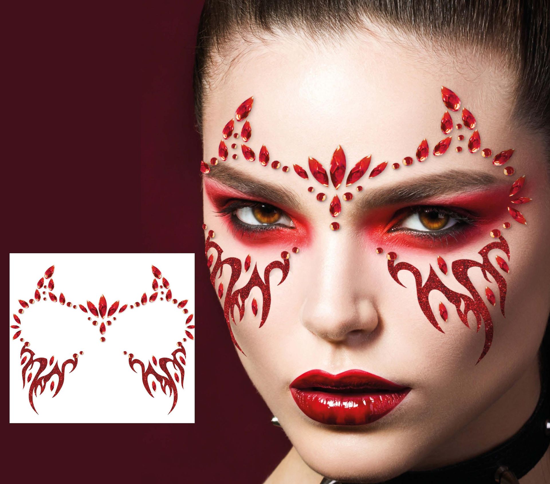 Rode Duivel Ruby Gezichtsjuwelen