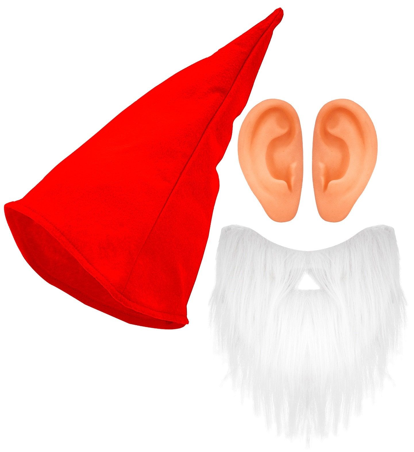 Rode Dwerg Muts Baard en Oren