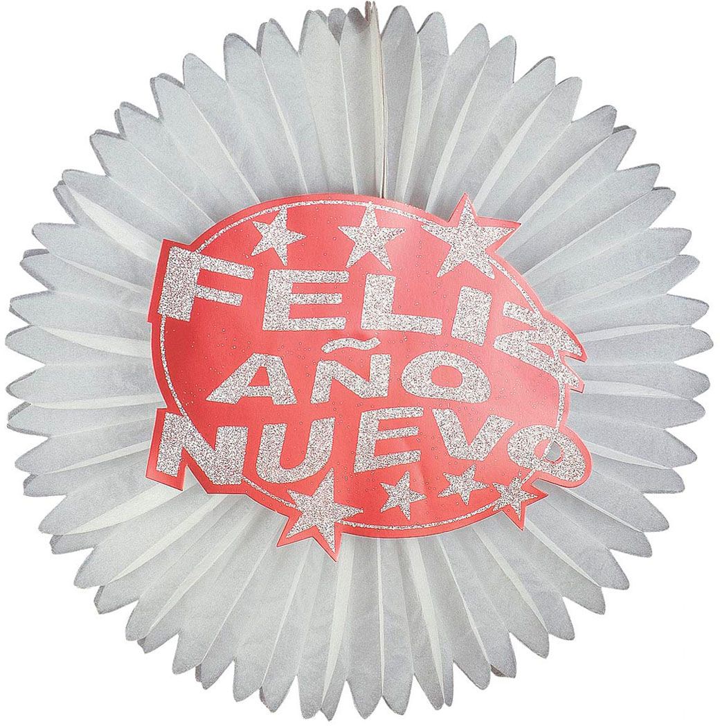Rode Feliz Año Nuevo Glitter Waaier